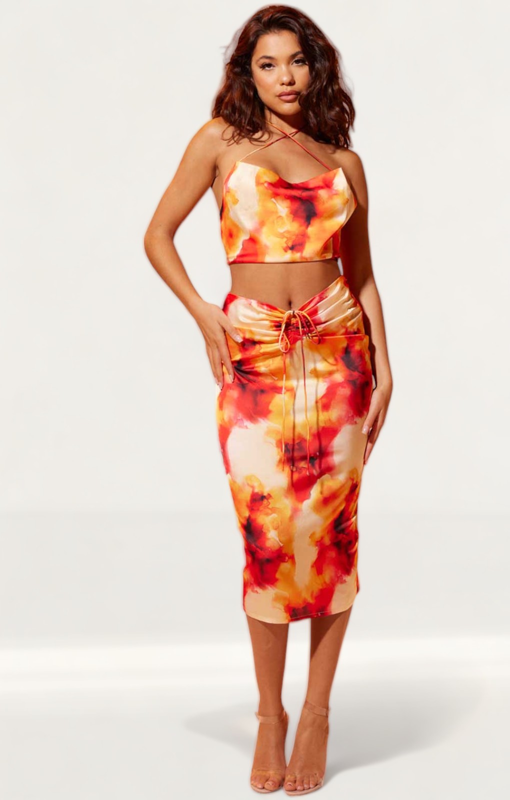 Samsara Mimosa Print Lili co-ord in Recycled Satin product image