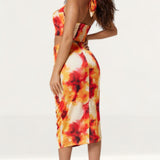 Samsara Mimosa Print Lili co-ord in Recycled Satin product image