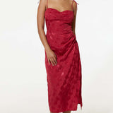 Samsara Elena Dress in Red Jacquard product image