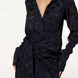 Samsara Gabriella Black Satin Mini Dress