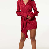 Samsara Gabriella Shirt Dress in Red product image