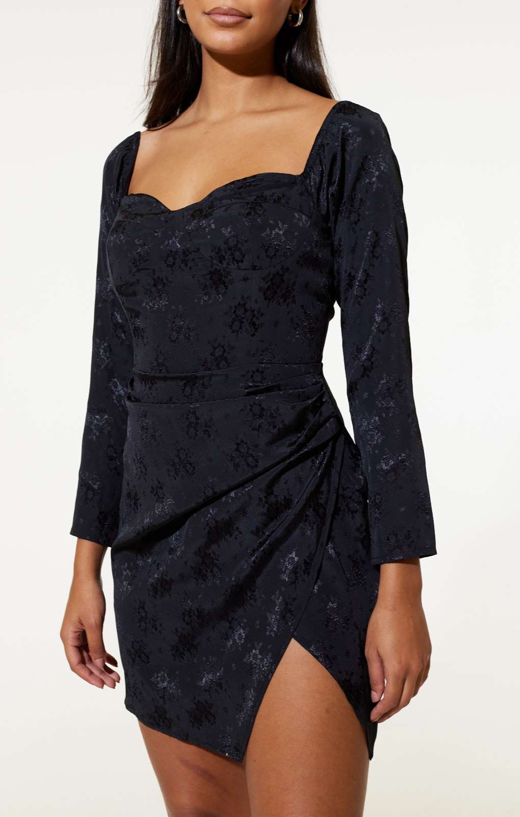 Samsara Lucia Mini Wrap Dress in Black product image