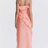 House of CB Serena Apricot Ruffle Maxi Dress product image