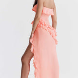 House of CB Serena Apricot Ruffle Maxi Dress product image