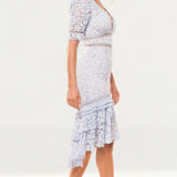 Saylor Manhattan Sky Lace Midi Dress
