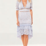 Saylor Manhattan Sky Lace Midi Dress