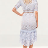 Saylor Manhattan Sky Lace Midi Dress