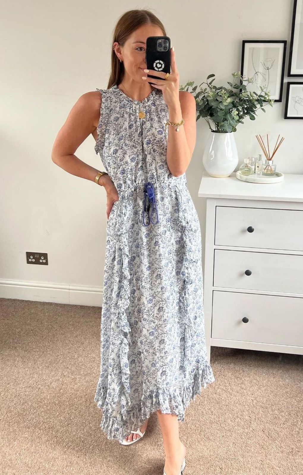 Saylor Chriselle Ditsy Print Maxi Dress