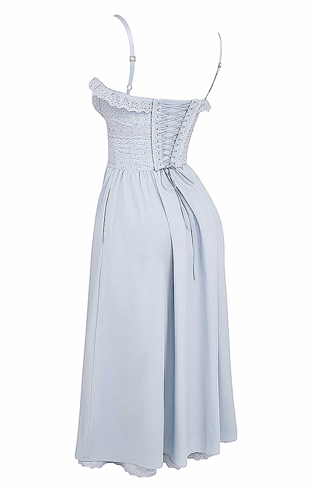 House of CB Jaime Soft Blue Broderie Anglais Midi SunDress