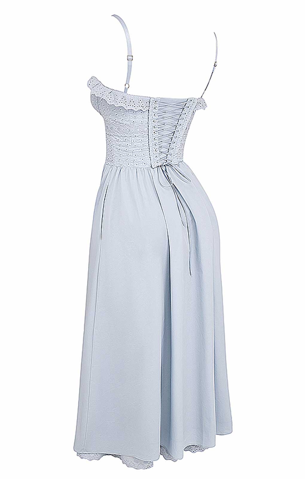 House of CB Jaime Soft Blue Broderie Anglais Midi SunDress product image