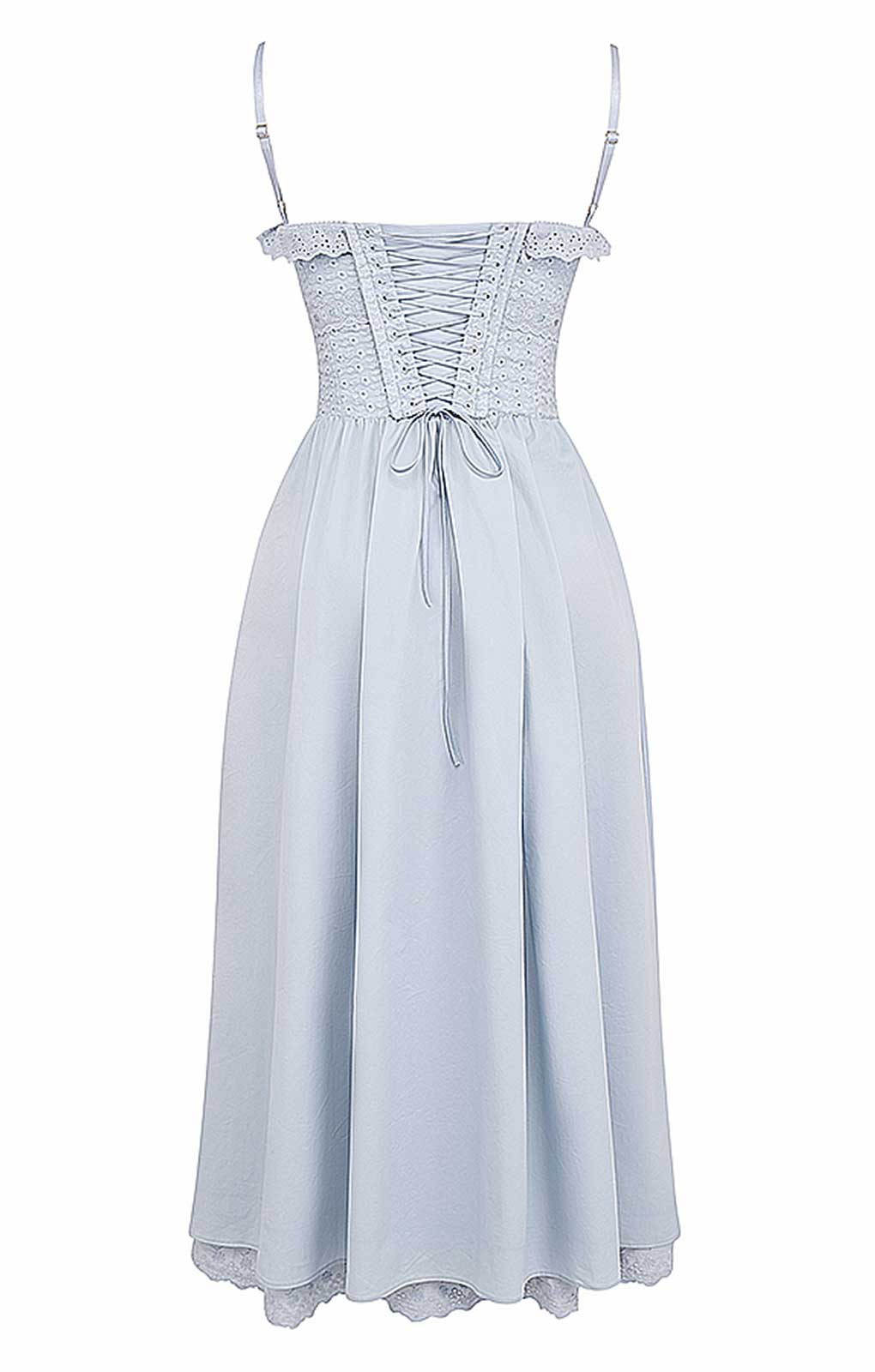 House of CB Jaime Soft Blue Broderie Anglais Midi SunDress