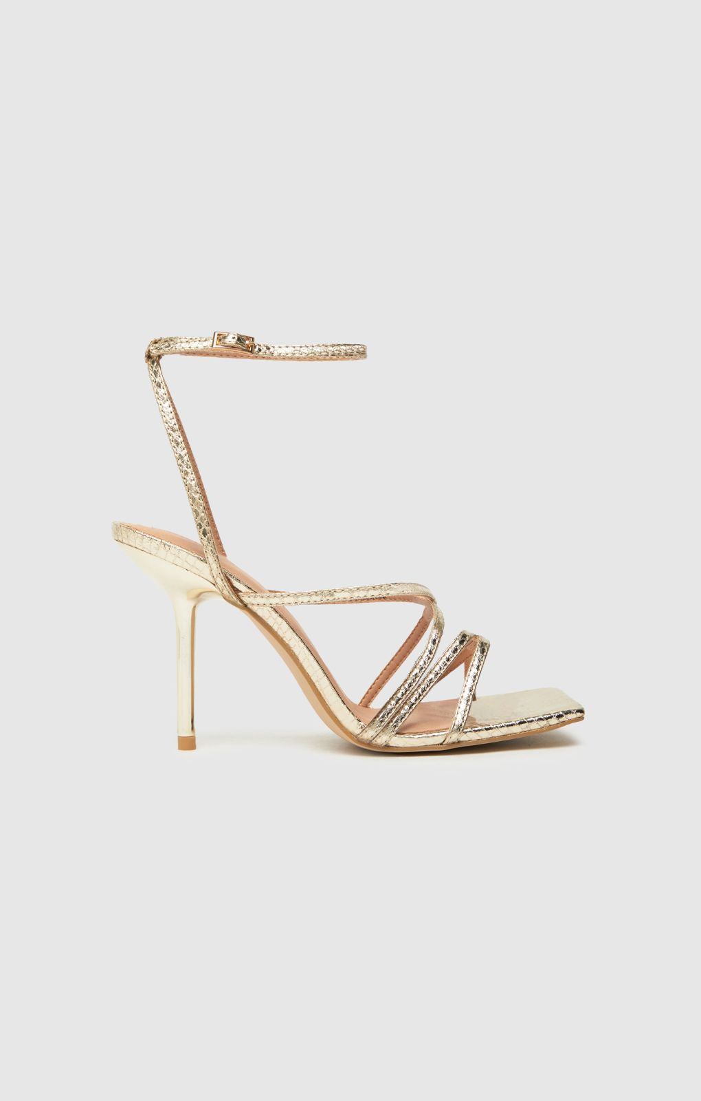 Schuh Sadie Strappy Sandal High Heels in Gold