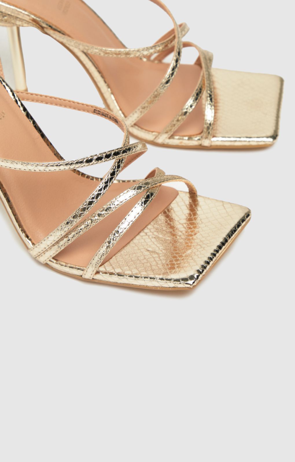 Schuh Sadie Strappy Sandal High Heels in Gold