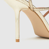 Schuh Sadie Strappy Sandal High Heels in Gold