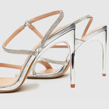 Schuh Shauna Embellished High Heels in Silver