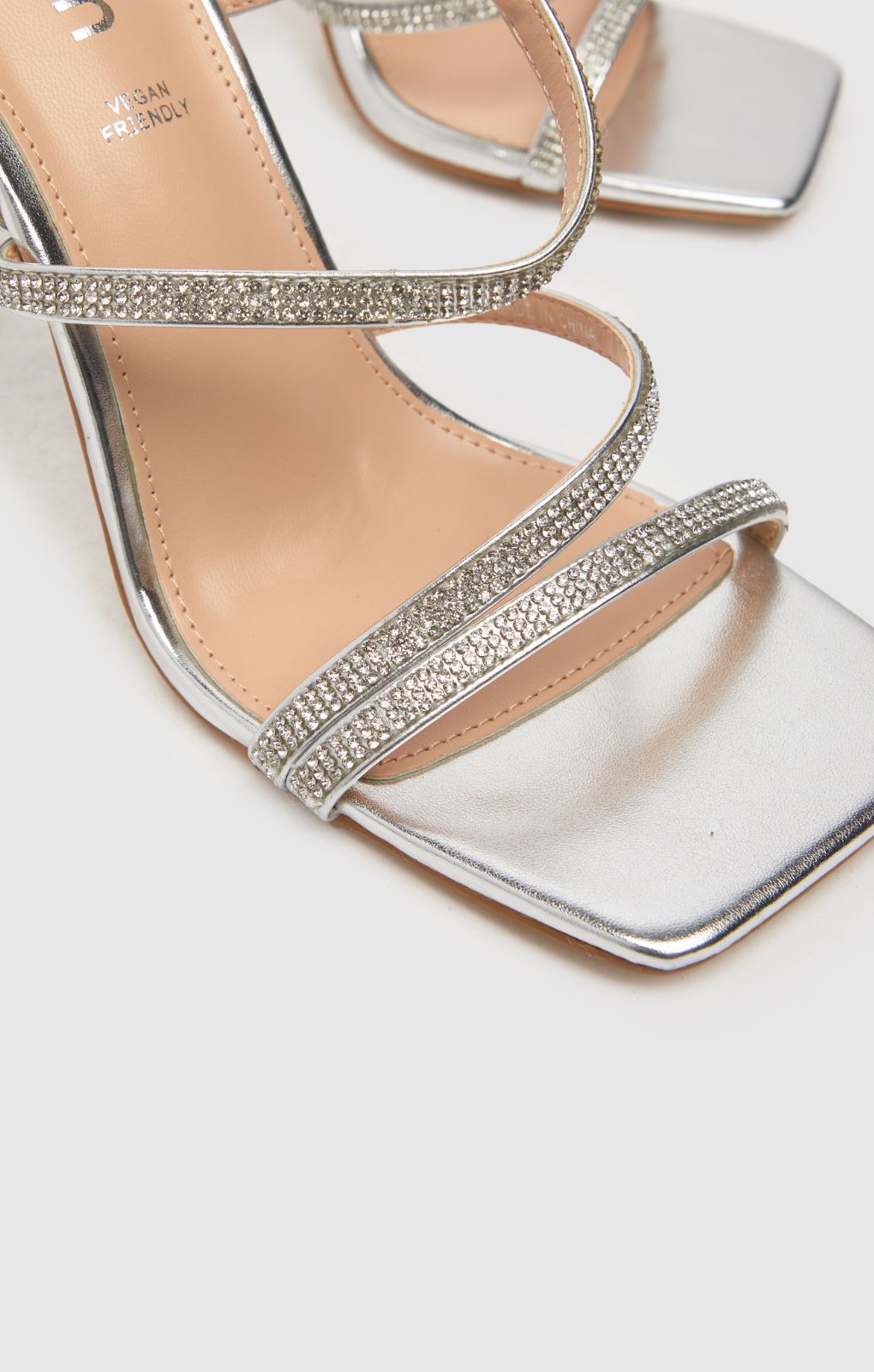 Schuh Shauna Embellished High Heels in Silver