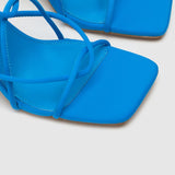 Schuh Sigrid Strappy Square Toe High Heels in Blue