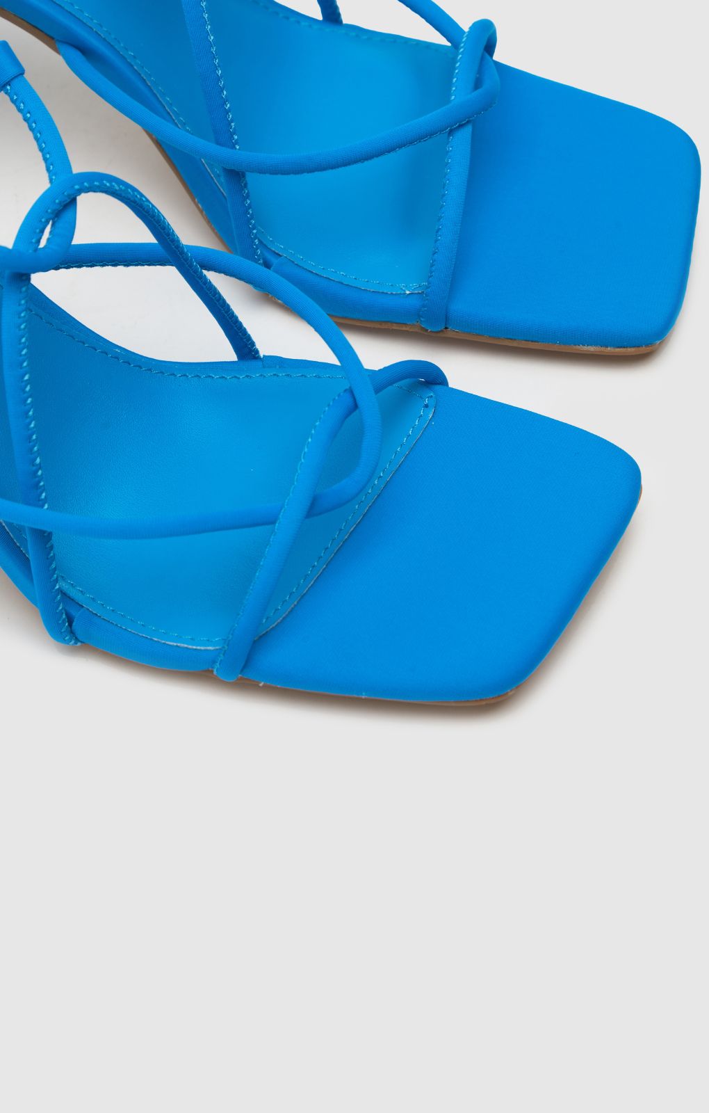 Schuh Sigrid Strappy Square Toe High Heels in Blue