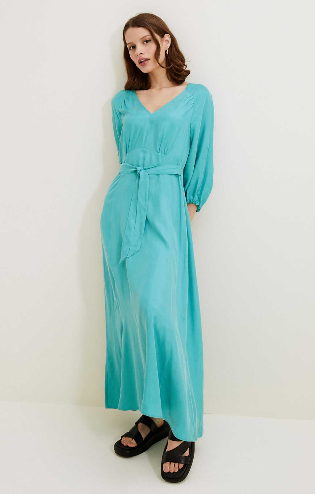 M&S Autograph V-Neck Belted Midi Dress