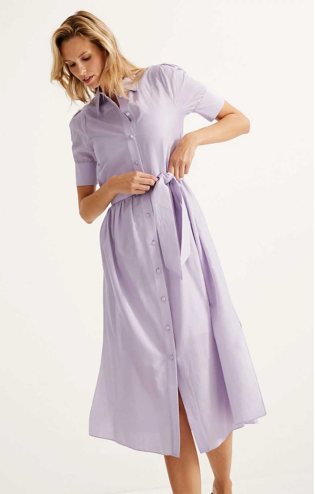 M&S Autograph Silk Blend Belted Midaxi Tiered Dress