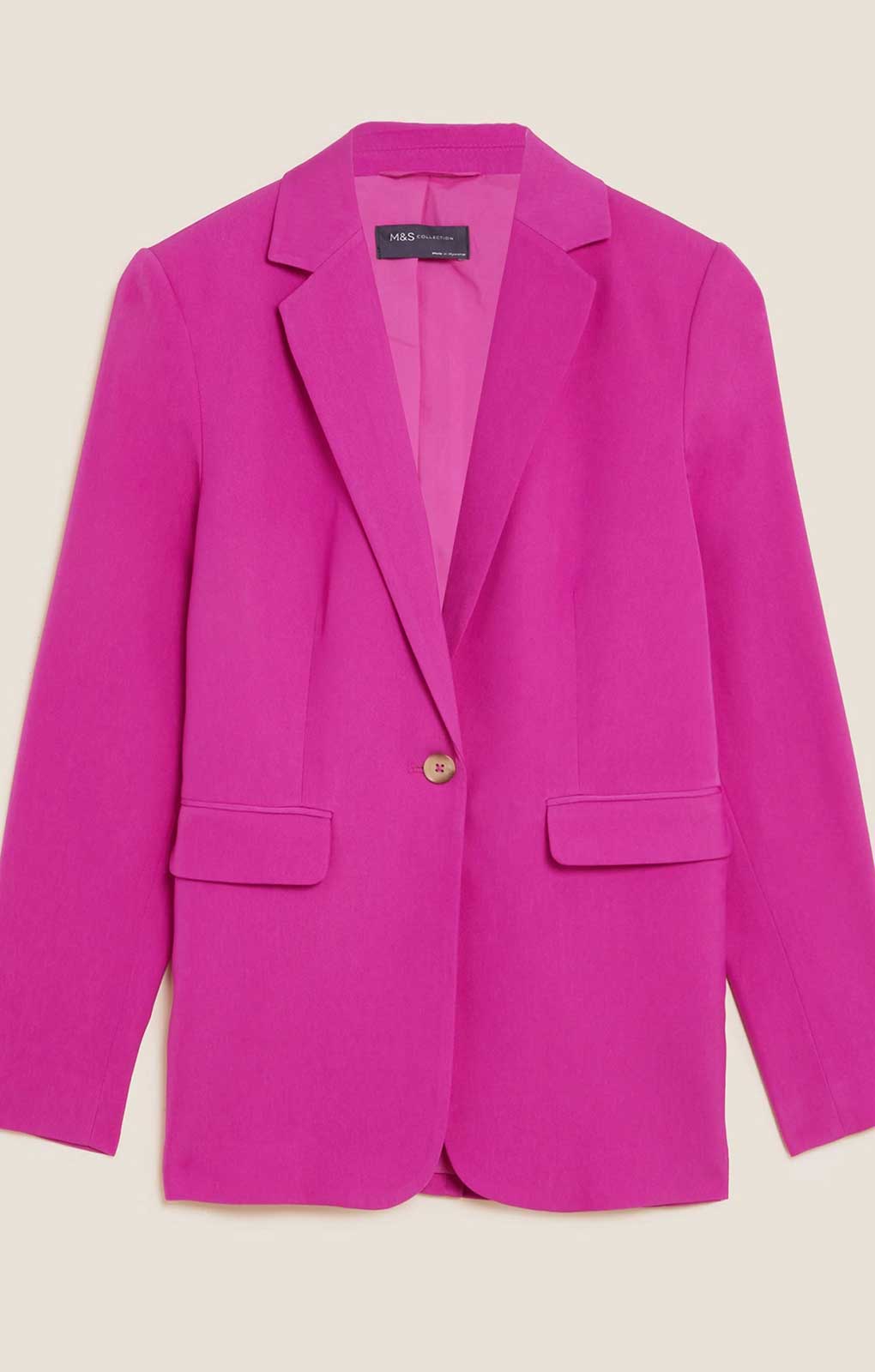 M&S Pink Washed Satin Relaxed Jacket & Trouser product image