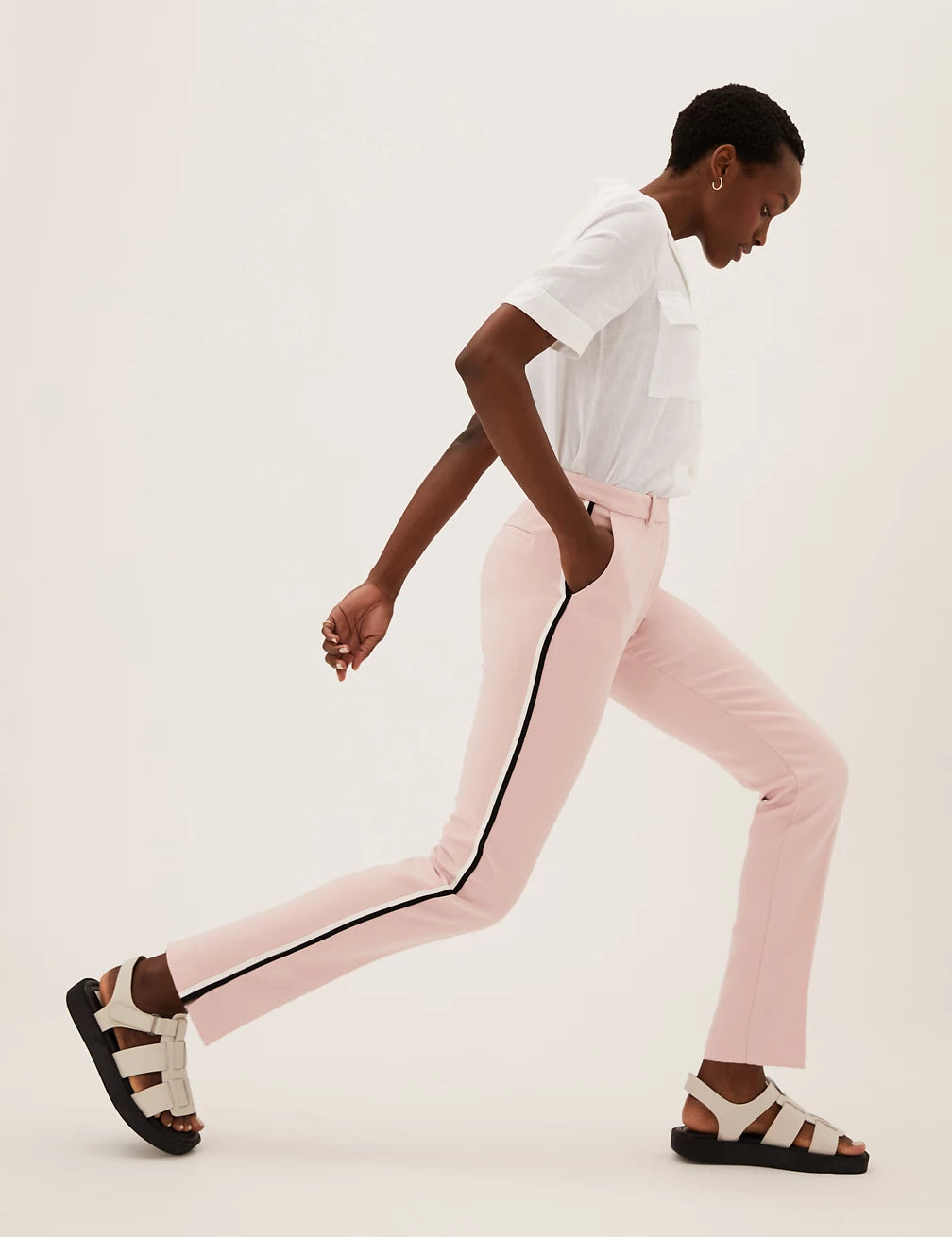 M&S Cotton Tailored Wide Trousers product image