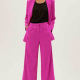 M&S Pink Washed Satin Relaxed Jacket & Trouser