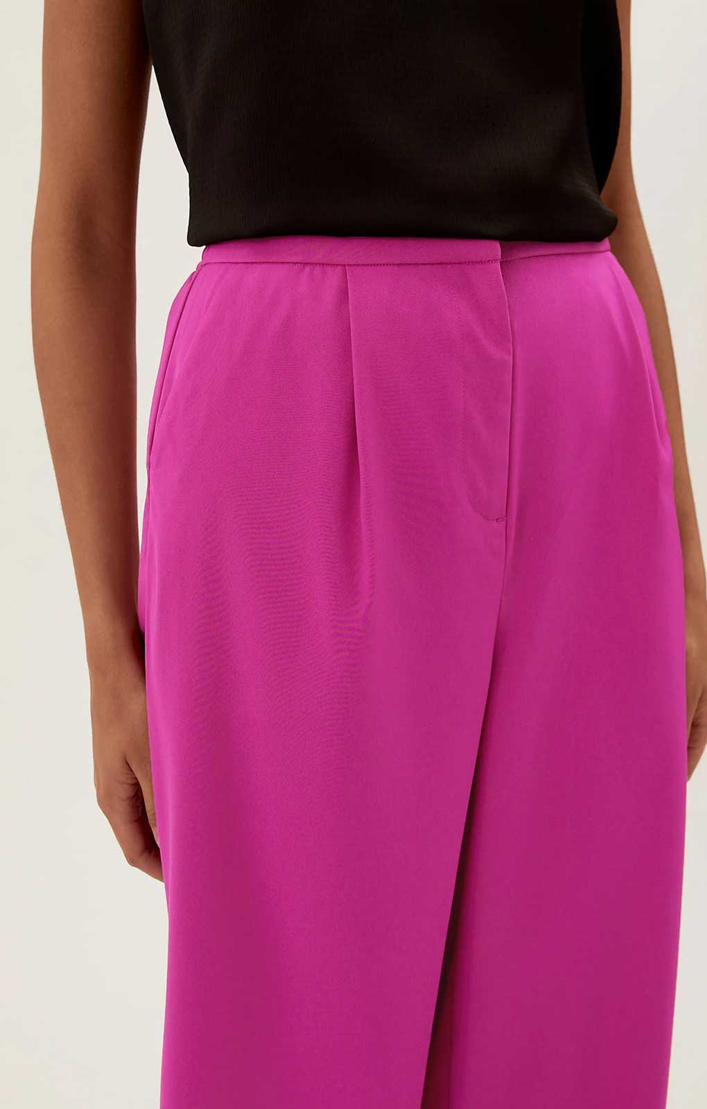 M&S Pink Washed Satin Relaxed Jacket & Trouser