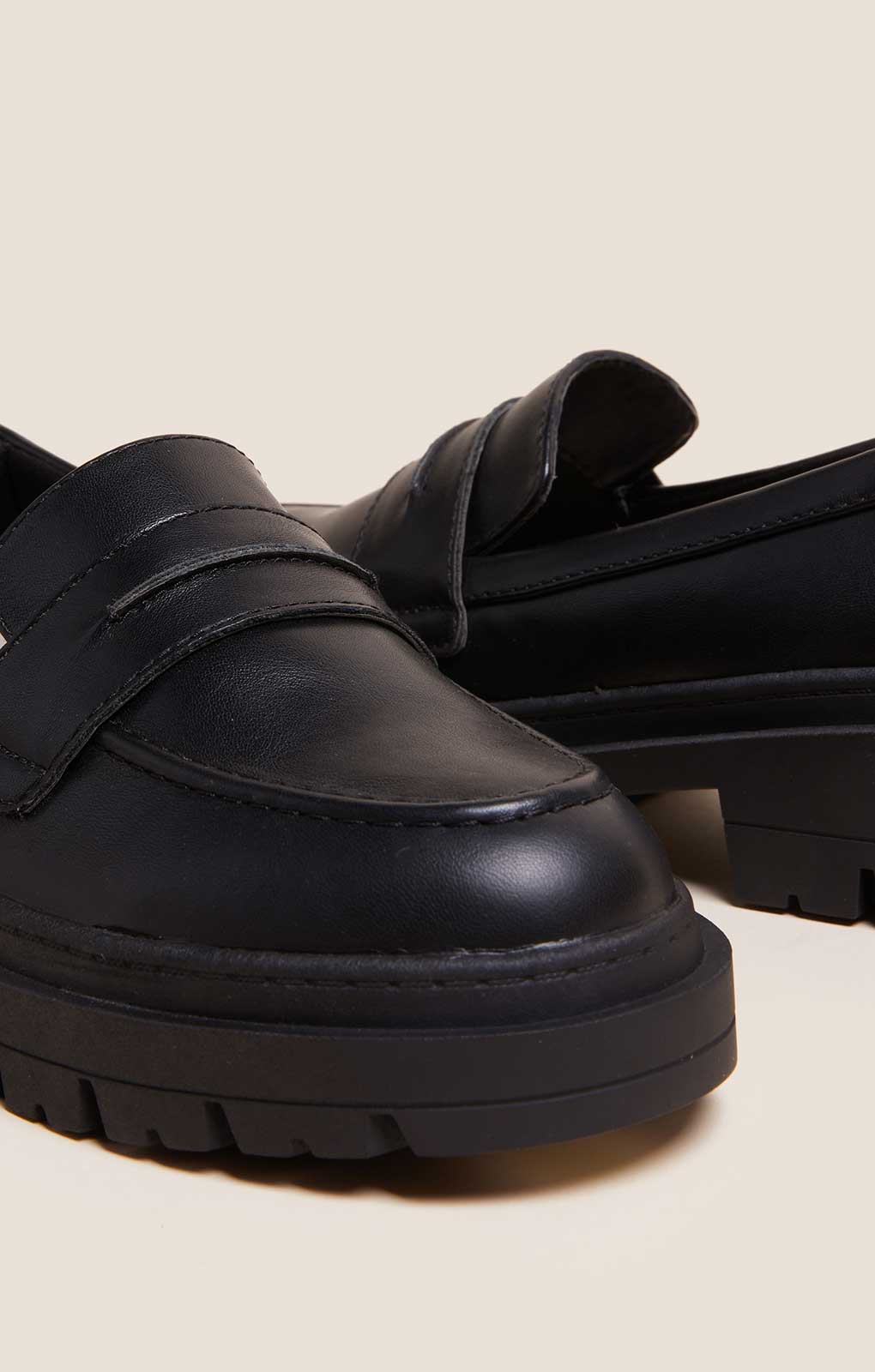 M&S Wide Fit Slip On Flatform Loafers