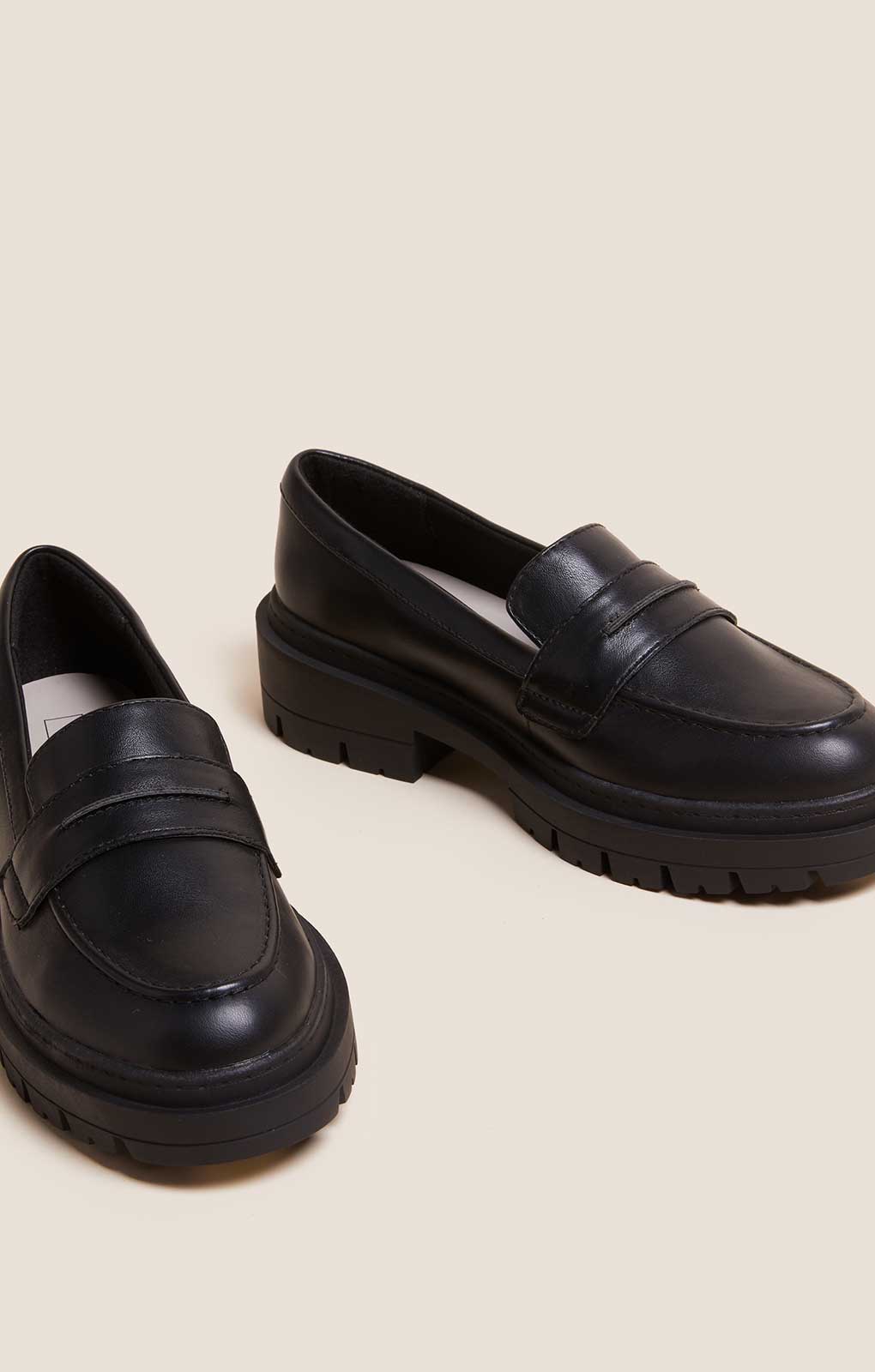 M&S Wide Fit Slip On Flatform Loafers