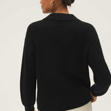 M&S Black Soft Touch Cable Knit Collared Cardigan