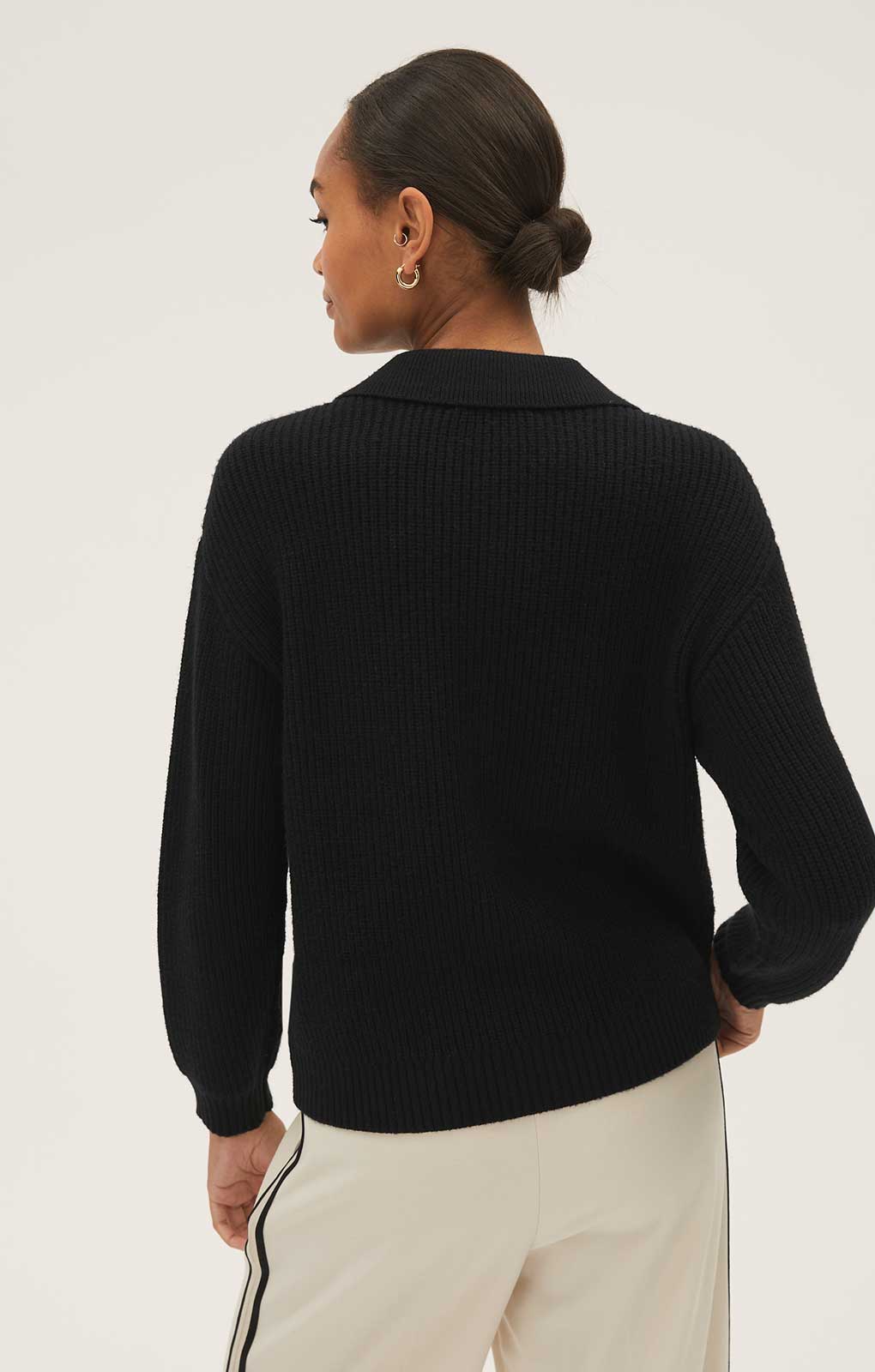 M&S Black Soft Touch Cable Knit Collared Cardigan