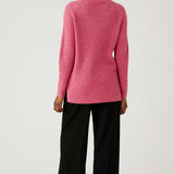 M&S Pink Ribbed Funnel Neck Relaxed Longline Jumper product image