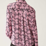 M&S Pink Snake Print Collared Long Sleeve Shirt product image