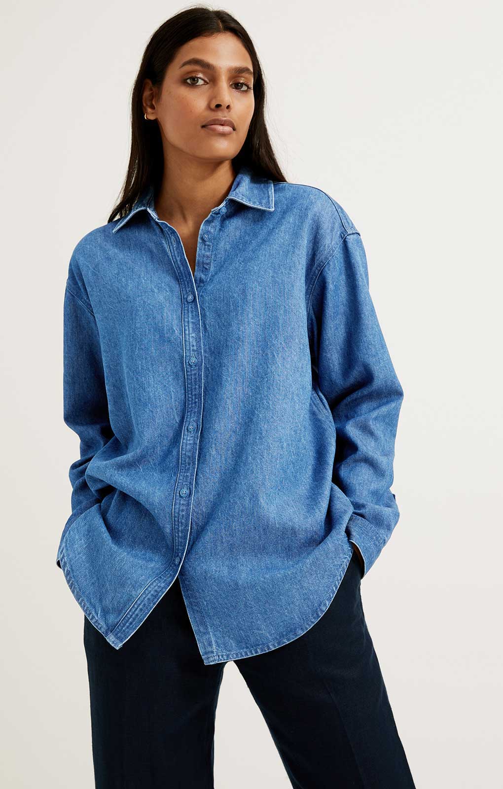 M&S Pure Tencel Denim Collared Shirt