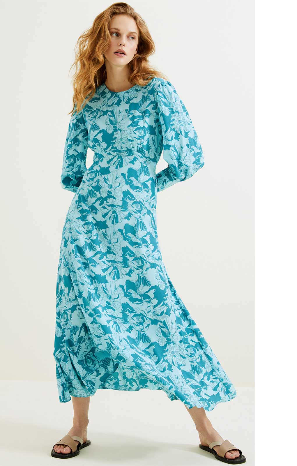 M&S Autograph Floral Empire Line Midi Shift Dress