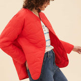 M&S Tomato Padded Collarless Puffer Jacket