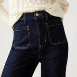 M&S Indigo Patch Pocket Flare High Waisted Jeans product image