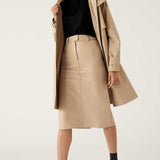 M&S Faux Leather Midi A-Line Skirt