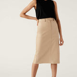 M&S Faux Leather Midi A-Line Skirt