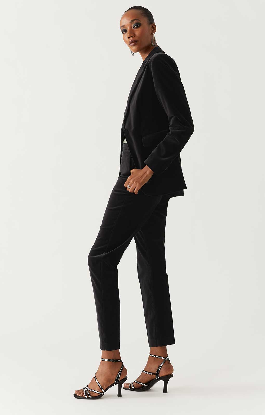 M&S Cotton Velvet Suit in Charcoal product image