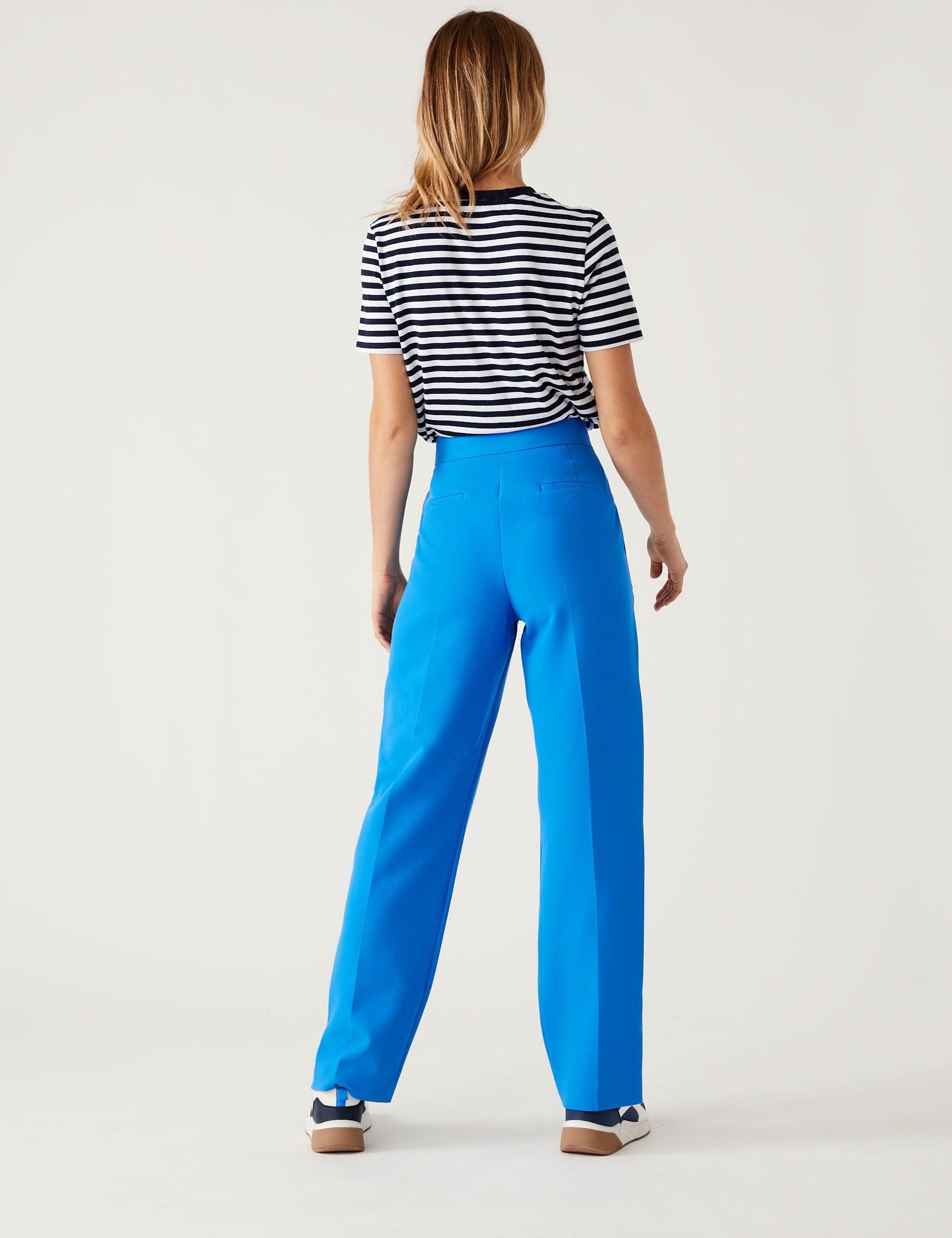 M&S Ultimate Blue Straight Leg Trouser Suit