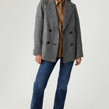 M&S Dogtooth Collared Short Coat with Wool