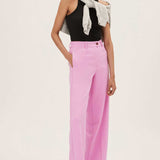 M&S Soft Magenta Crepe Wide Leg Trousers