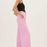 M&S Soft Magenta Crepe Wide Leg Trousers