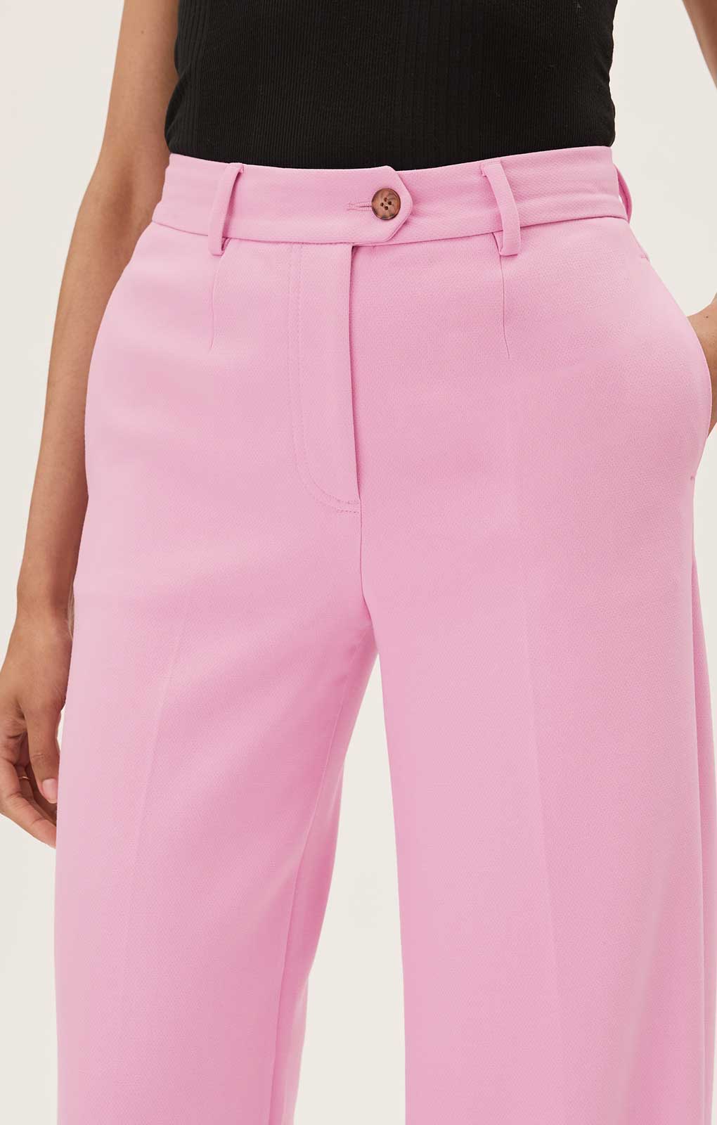 M&S Soft Magenta Crepe Wide Leg Trousers