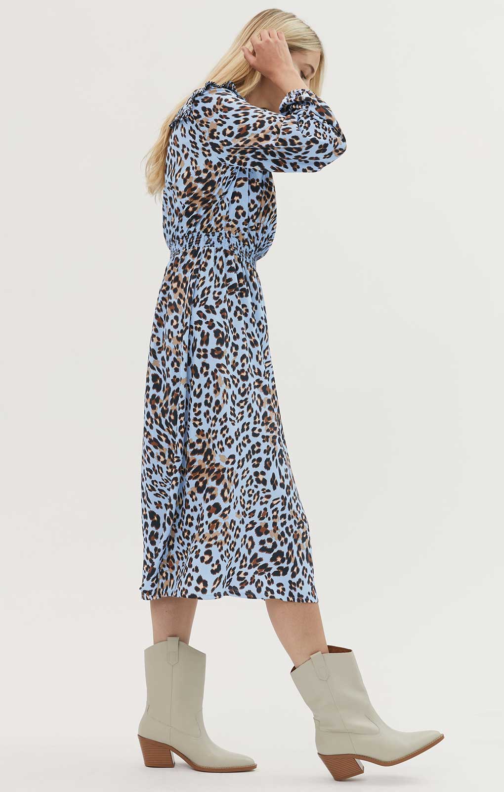 M&S Animal Print V-Neck Midi Waisted Dress product image
