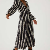 M&S Striped V-Neck Midi Wrap Dress