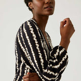 M&S Striped V-Neck Midi Wrap Dress