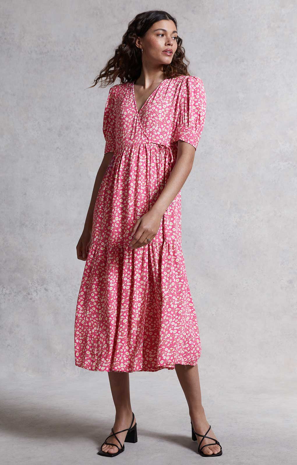 M&S X GHOST Ditsy Smocked Midi Dress